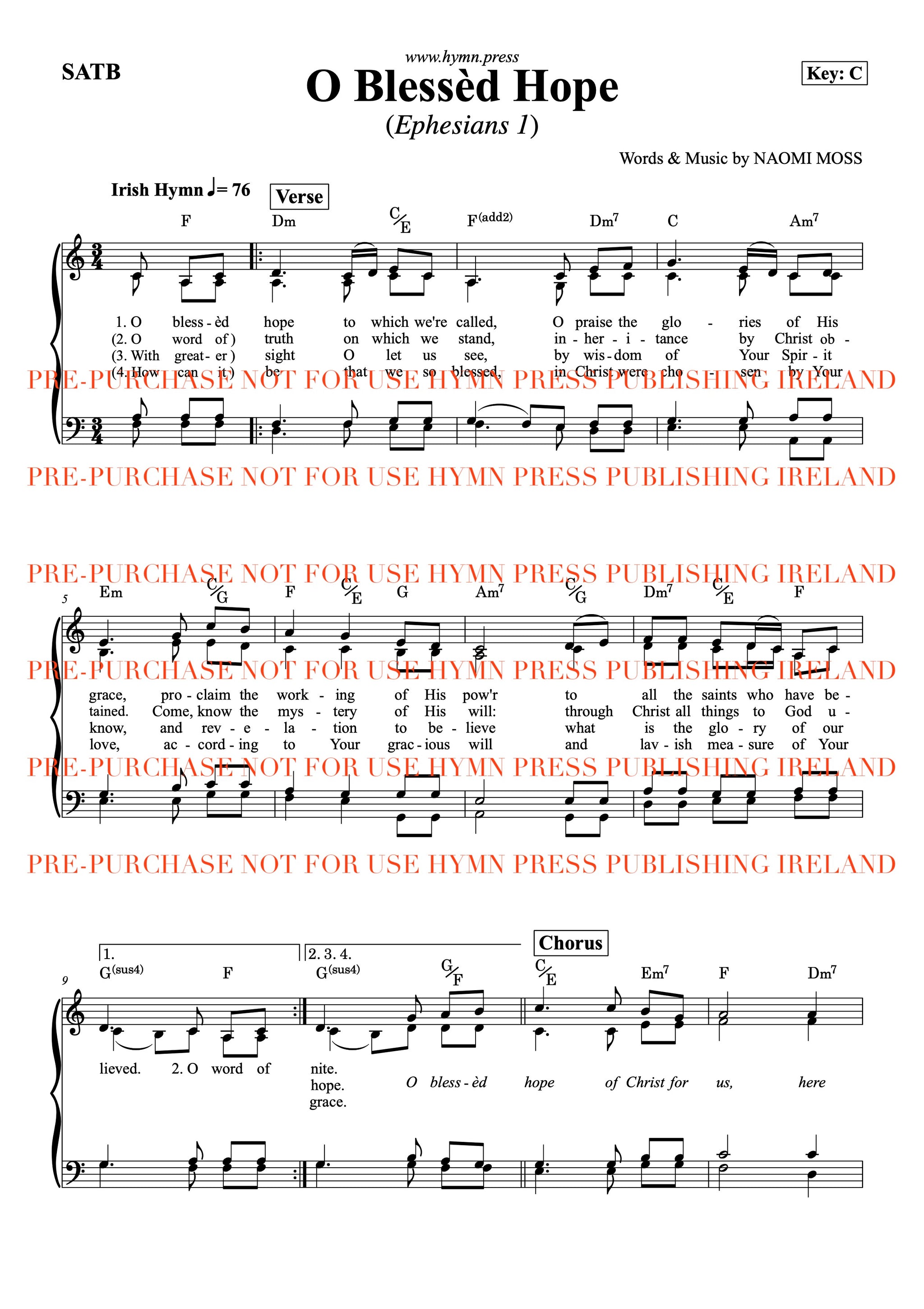 O Blessed Hope (Ephesians 1) SATB /Choir PDF