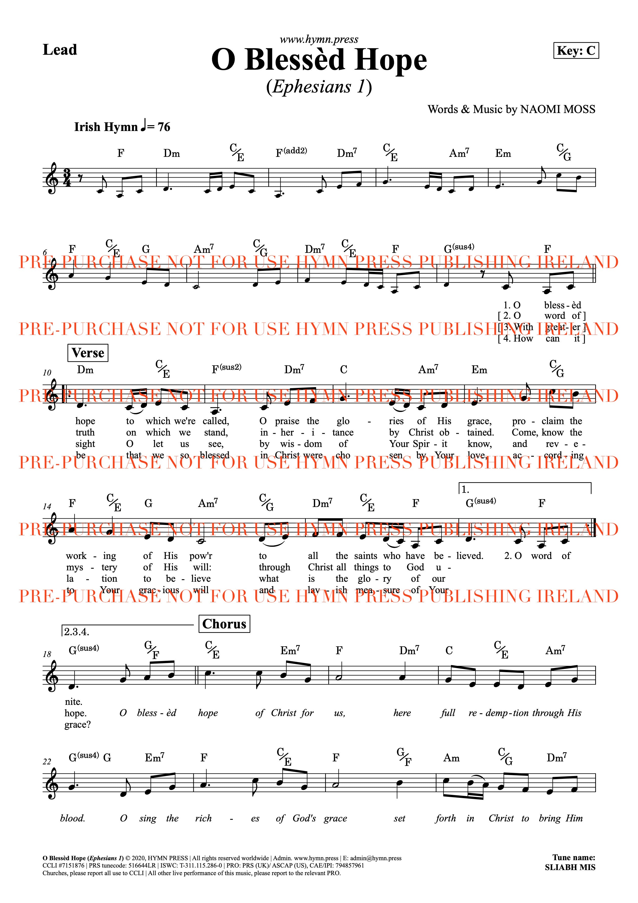 O Blessed Hope (Ephesians 1) Lead PDF