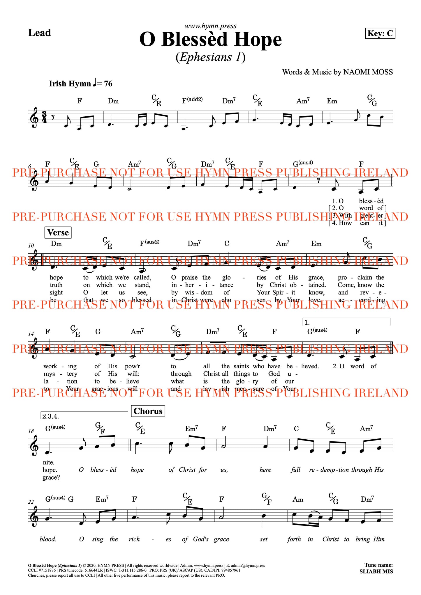 O Blessed Hope (Ephesians 1) Lead PDF