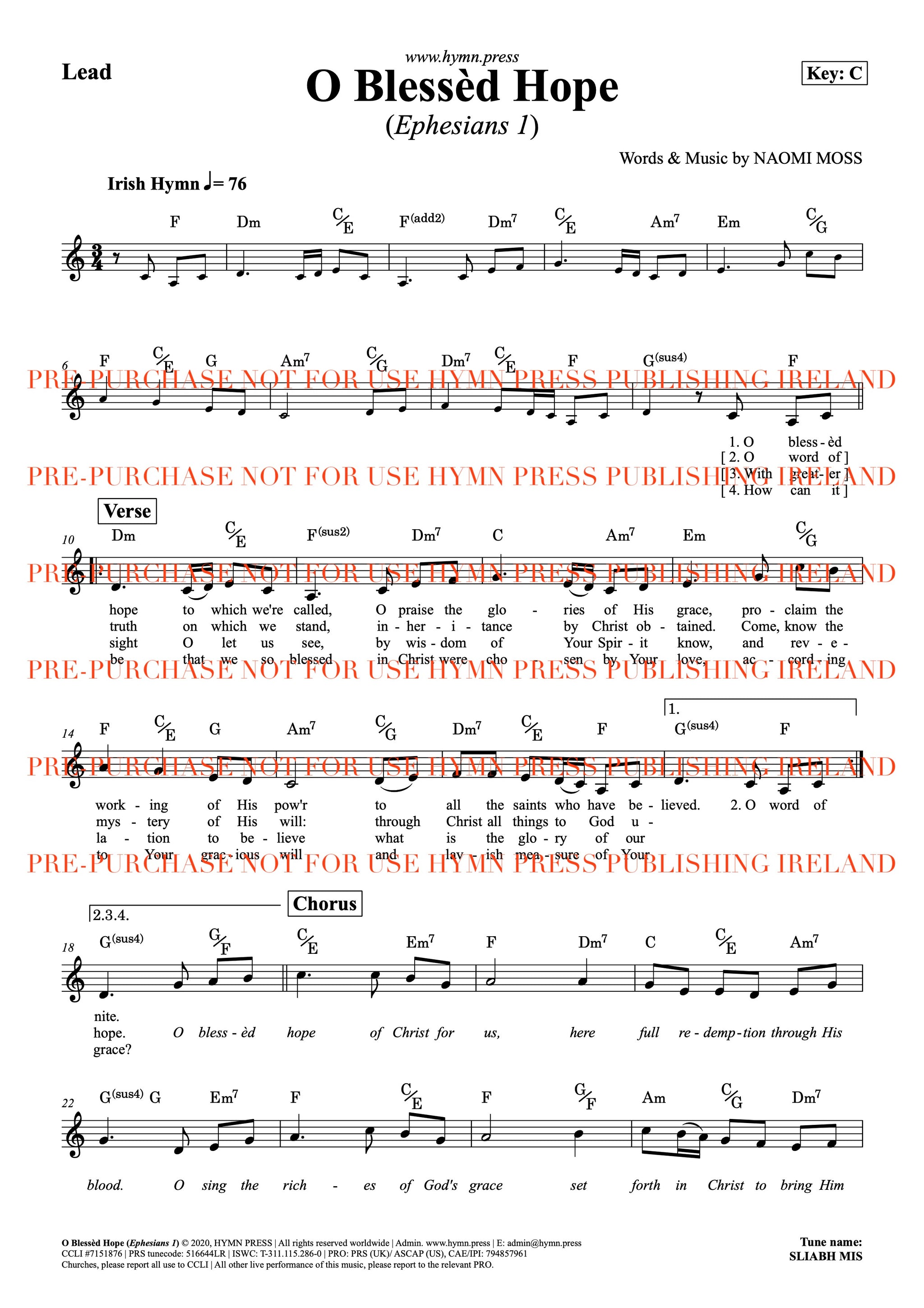 O Blessed Hope (Ephesians 1) Lead PDF