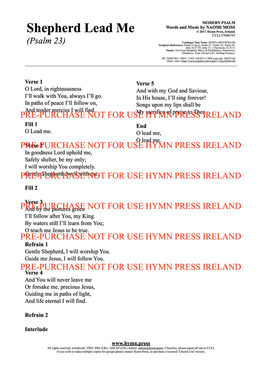 Shepherd Lead Me (Psalm 23) Lyrics
