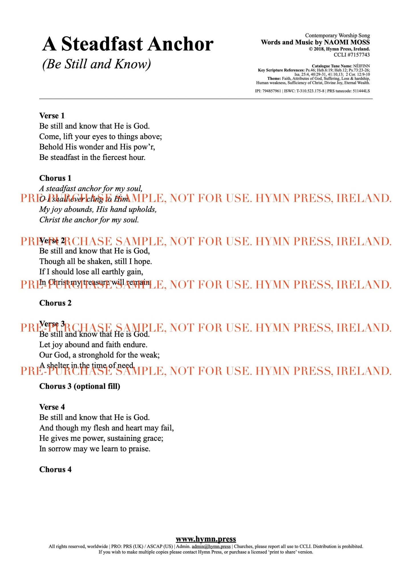 hymnpress sheetmusic naomimoss irish hymns songwriter hymnwriter