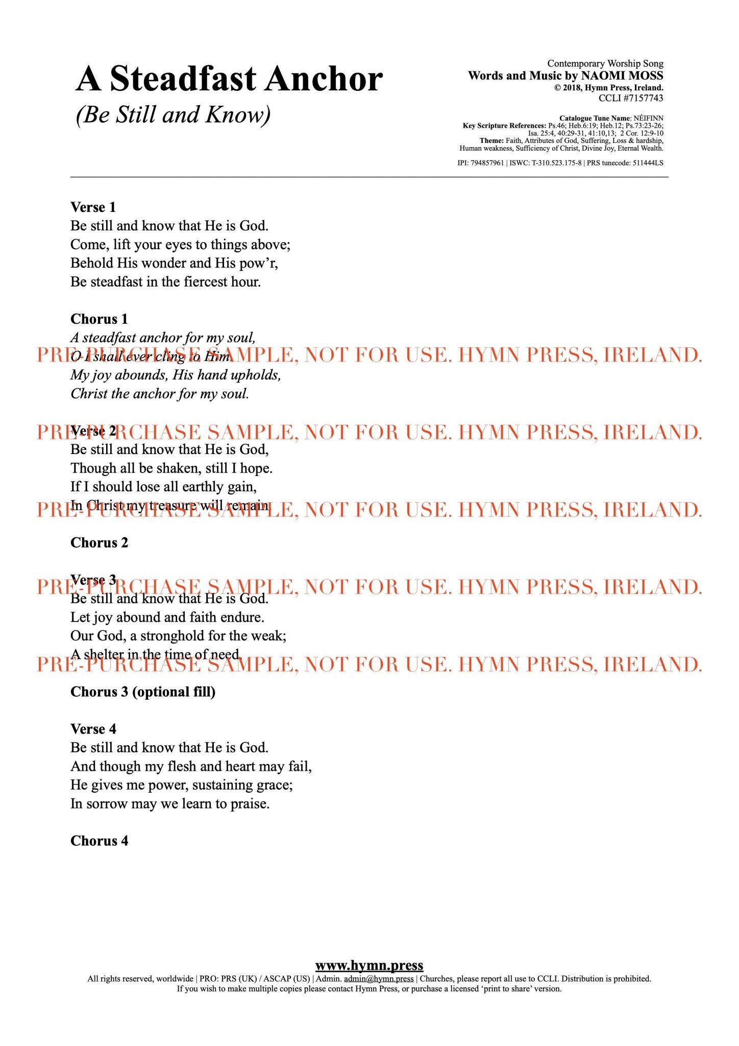 hymnpress sheetmusic naomimoss irish hymns songwriter hymnwriter