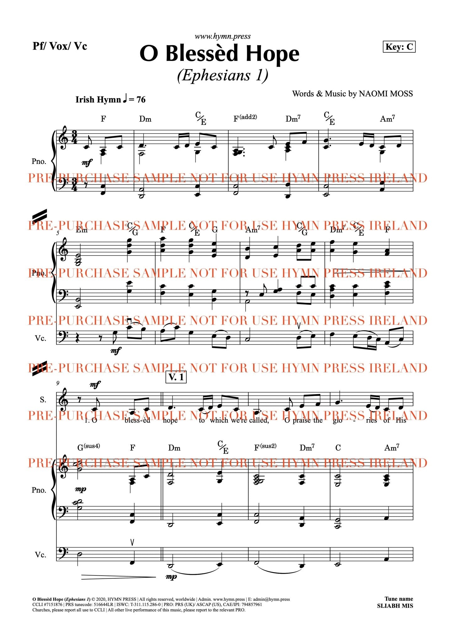 hymnpress sheetmusic naomimoss irish hymns songwriter hymnwriter