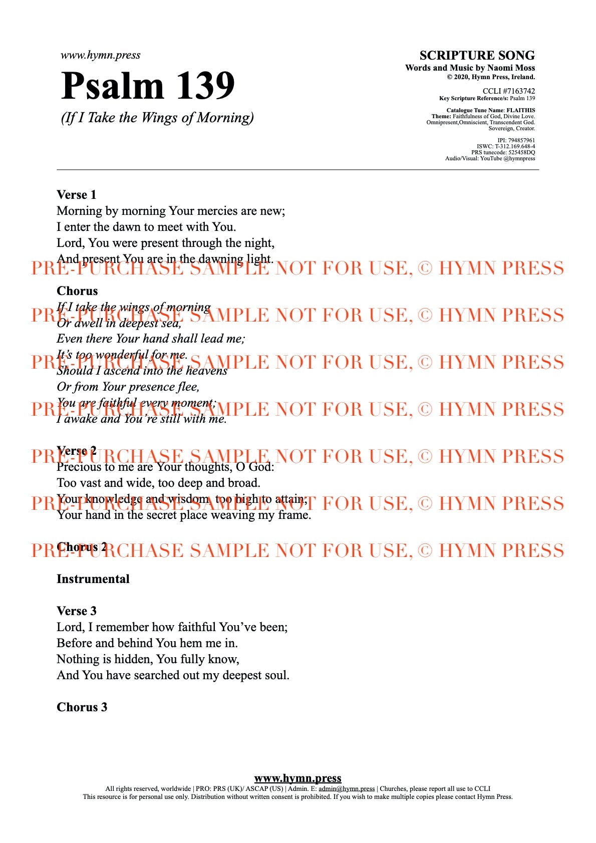 hymnpress sheetmusic naomimoss irish hymns songwriter hymnwriter