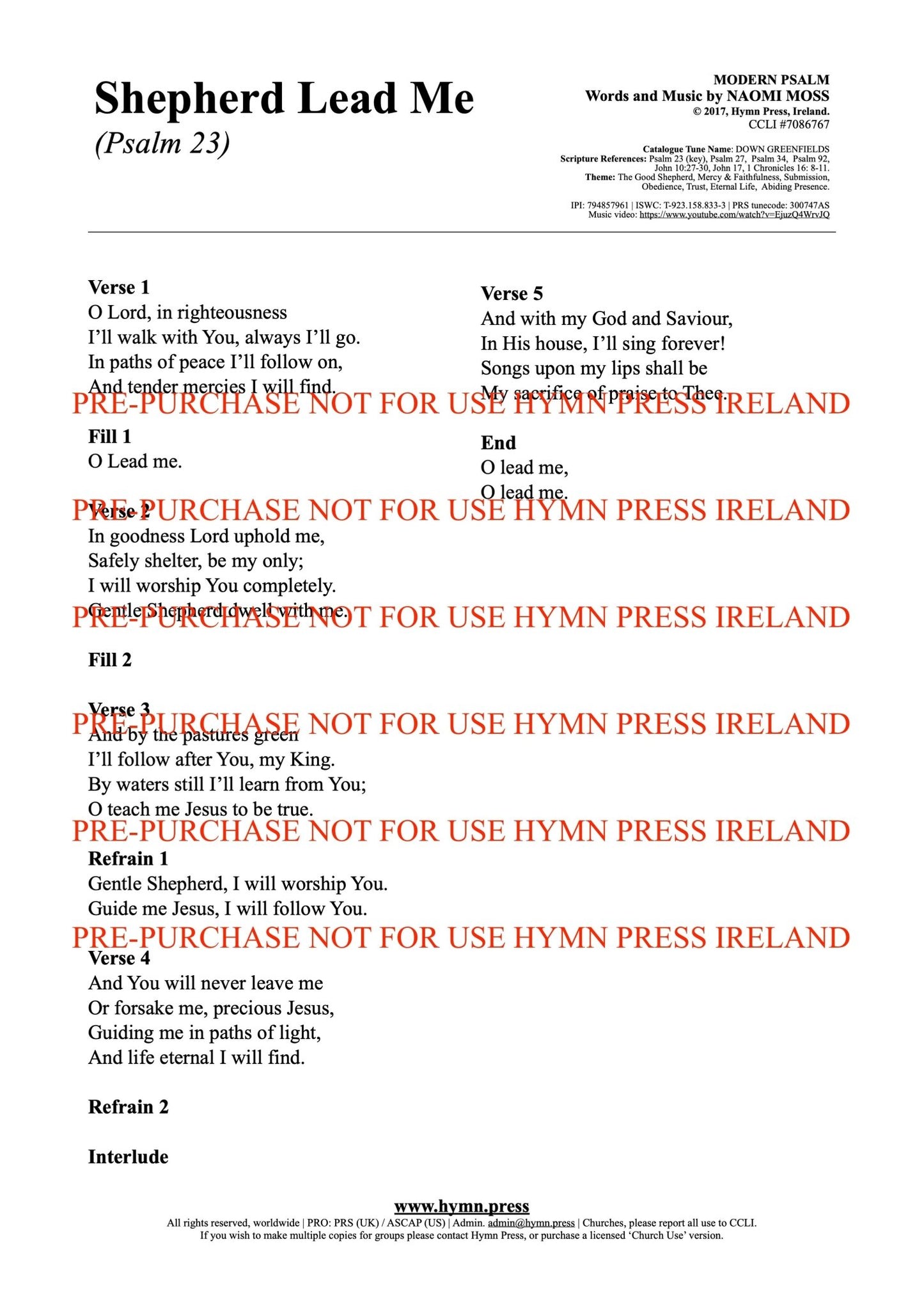 hymnpress sheetmusic naomimoss irish hymns songwriter hymnwriter